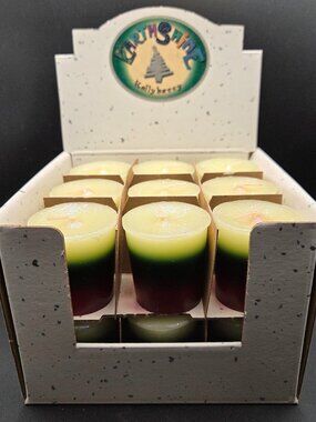 18 Vintage Votive Holly Berry Candles By Earth Shine Candles NIB